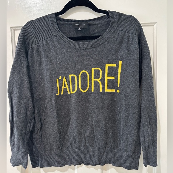 J’Adore ! love Paris Romeo & Juliet knit grey sweater top blouse - Picture 11 of 13